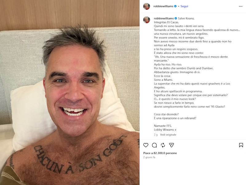 Robbie Williams su Instagram